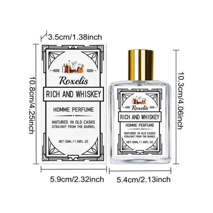 Parfum pour homme Roxelis 50ml Charm Whisky, fragrance Gulong, parfum élégant, frais et charmant pou