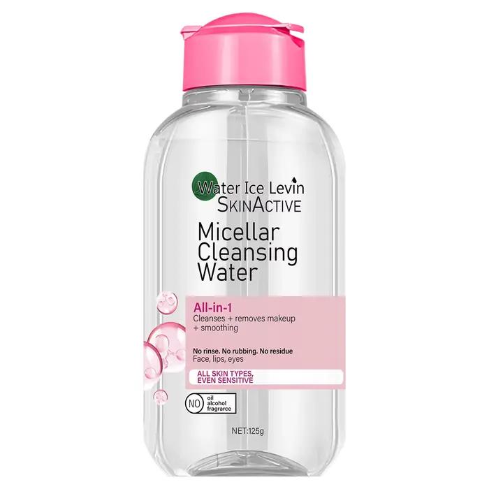 Eau micellaire Water Ice Levin : nettoyant et démaquillant tout-en-1, sans rinçage, pour peaux sensi