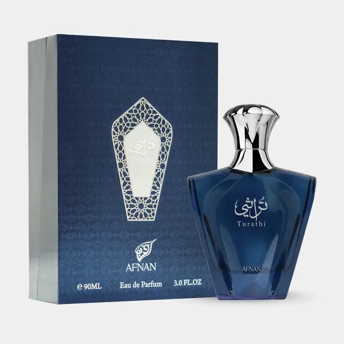 Parfum AFNAN Turathi 100ml pour homme, eau de parfum, collection de parfums aux notes d'agrumes, boi