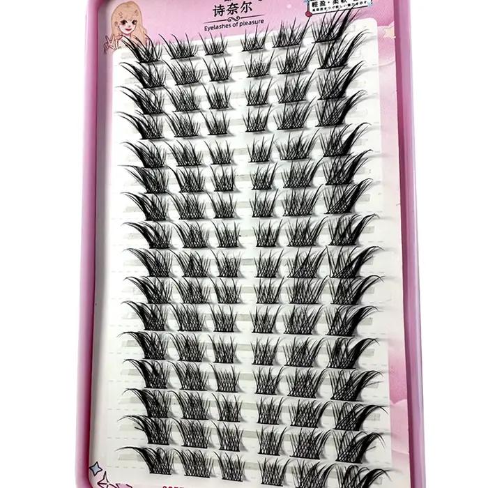 Faux cils manga œil de renard, 32 rangées, grande capacité, optique conique, segmenté, grappe indivi