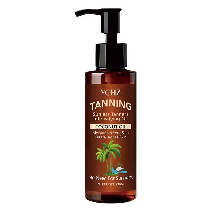 Huile de bronzage à la noix de coco 100 ml, rend la peau imperméable et bronzée longue durée, crée u