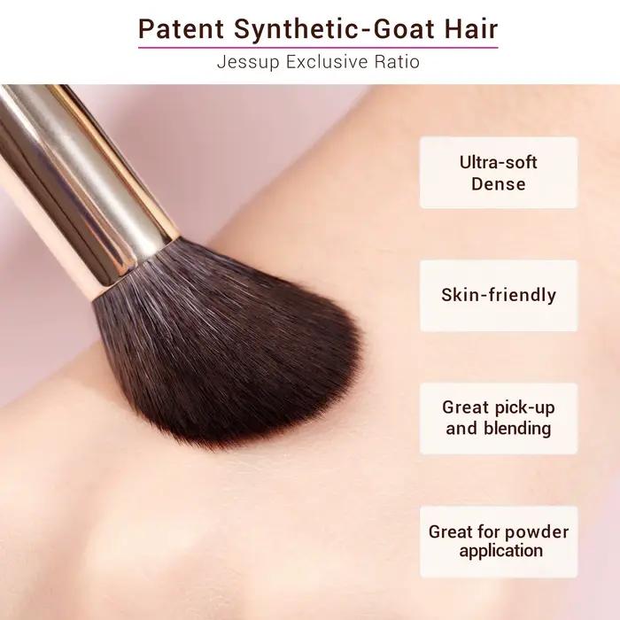 Jessup pinceaux de maquillage ensemble professionnel naturel-synthétique cheveux pinceau de maquilla
