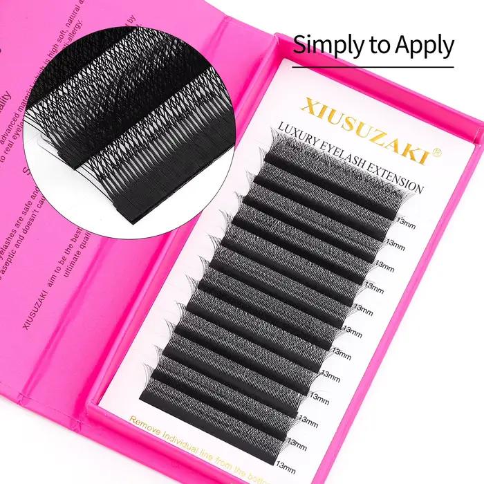 XIUSUZAKI 5 plateaux/lot 5DW Extensions de cils noir mat en forme de W ventilateurs de Volume préfab