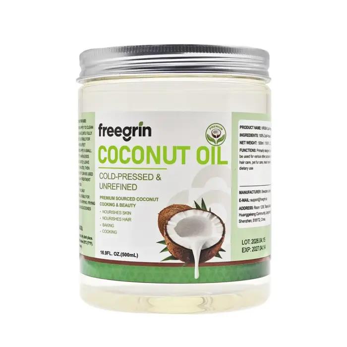Huile de coco 100% naturelle biologique pressée à froid vierge hydratante nourrissante pour la peau,