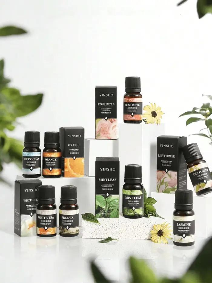 Huiles essentielles pour diffuseur d'arômes, 14 saveurs, 10ml, humidificateur d'air, soluble dans l'