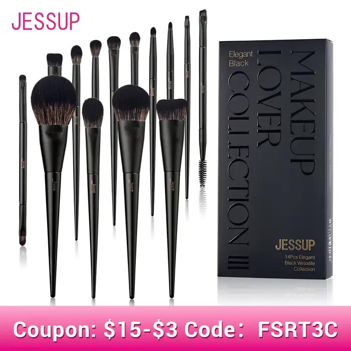 Jessup ensemble de pinceaux de maquillage, 10-14 pièces pinceau de maquillage Contour fond de teint 