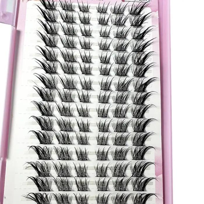 Faux cils manga œil de renard, 32 rangées, grande capacité, optique conique, segmenté, grappe indivi