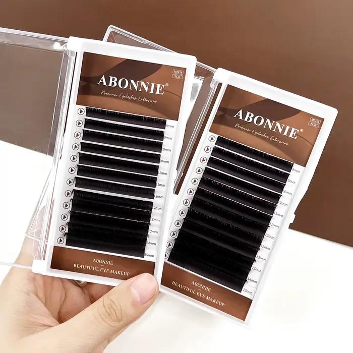 ABONNIE-Extensions de Cils en Cachemire, Chocolat, Brun, Facile à Faire à la Main