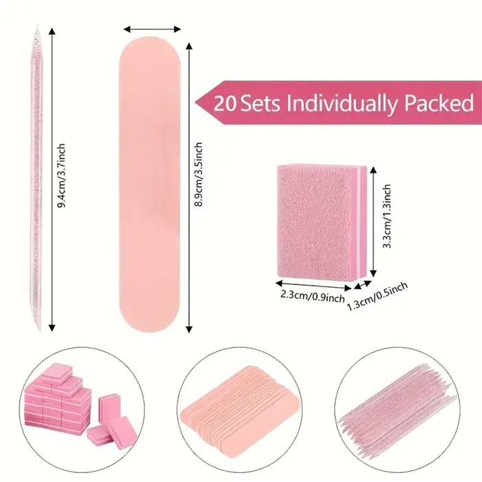 Kit de soins des ongles 1 ensemble-30 pièces: mini limes, tampons et bâtons – Parfait pour le poliss