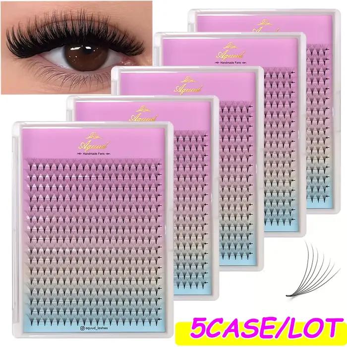 Mélange de faux cils en éventail préfabriqués, 5 étuis, volume russe, extension de cils, faux vison,