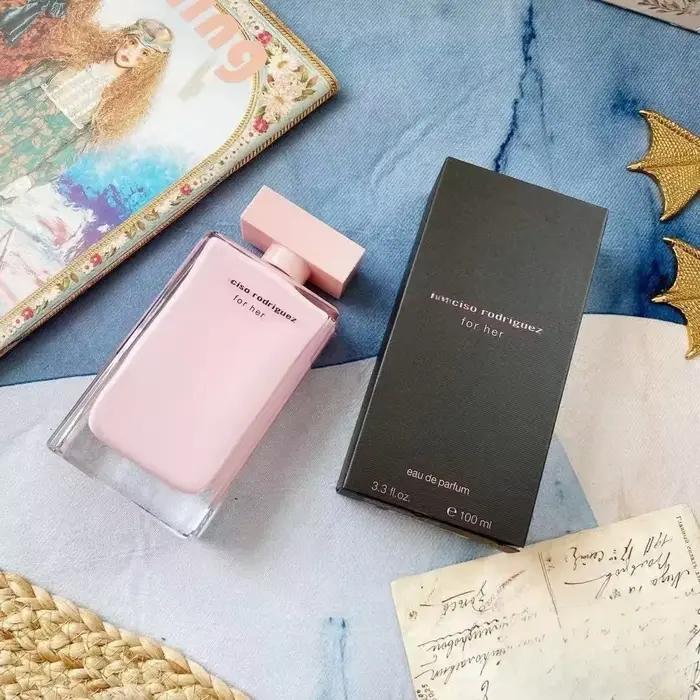 Eau de toilette florale musquée élégante 100 ml pour femmes, parfum de luxe en flacon rose, fragranc