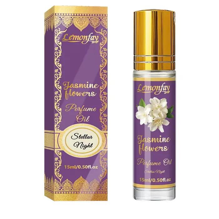Huile de parfum aux fleurs de jasmin Lemonfay, huile parfumée Stellar Night, parfum roll-on longue d