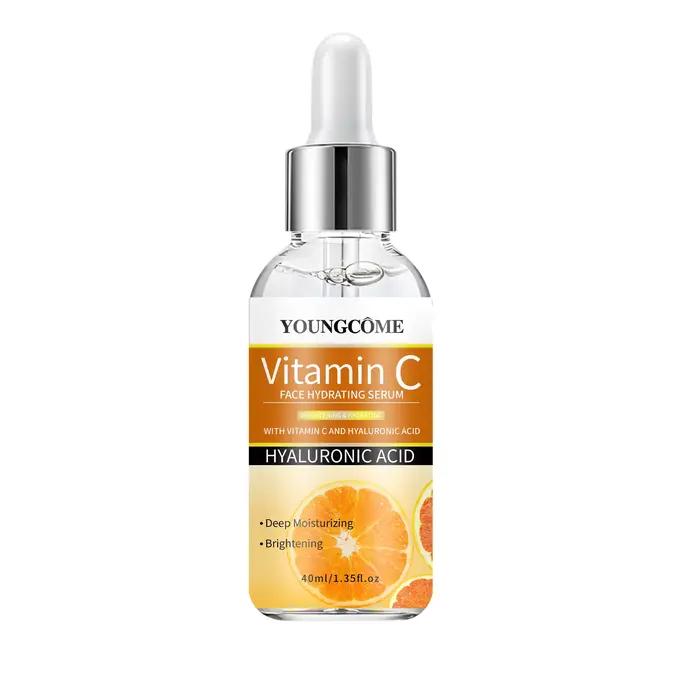 Sérum hydratant pour le visage à la vitamine C, soin éclaircissant de la peau avec acide hyaluroniqu