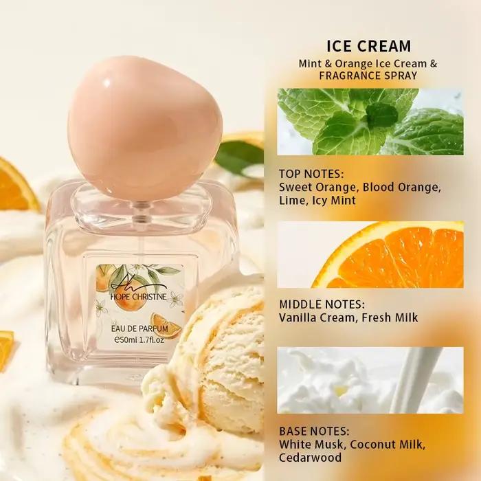 HOPE CHRISTINE Parfum Crème Glacée Vanille Pure, Eau de Parfum Luxe Longue Durée, Lait Crémeux, Sent