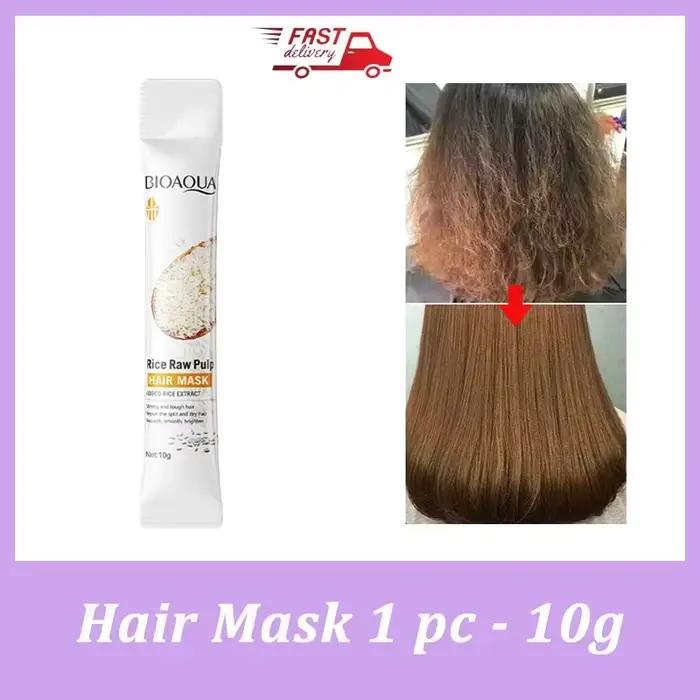 Masque capillaire magique à la kératine au riz, réparation en 5 secondes des poils crépus endommagés