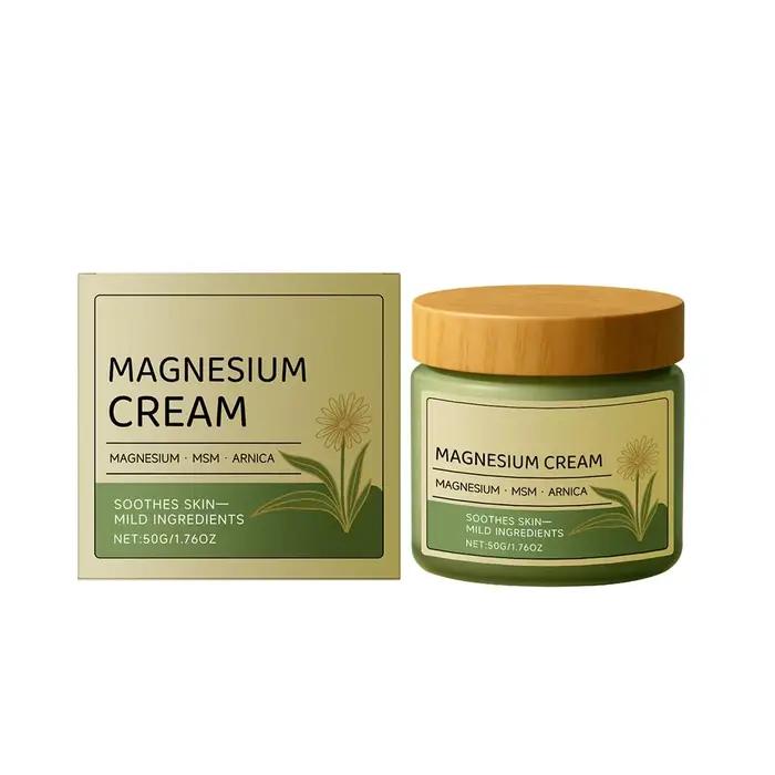 Crème apaisante au magnésium, extrait de plante naturelle, lotion corporelle pour la relaxation musc