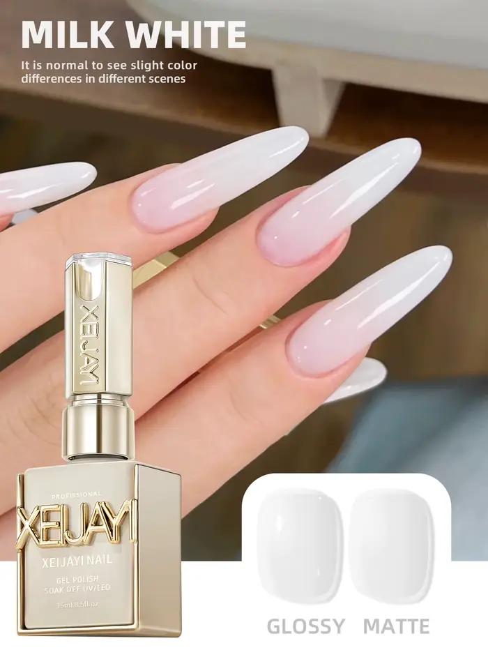 1Pc 15ML blanc laiteux pur vernis à ongles Gel ajouter Semi-Permanent tremper UV LED Construction Ge