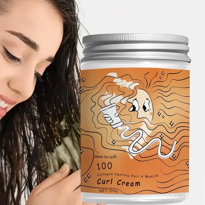 100g Water Bing Lai Curling Cream, Gel coiffant hydratant, Définir les boucles - Douceur et élastici