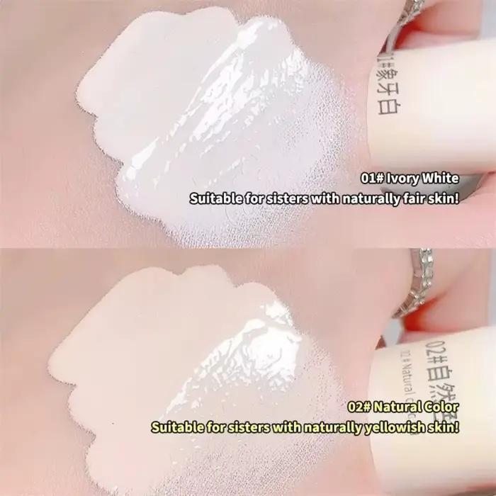 Fond de Teint Liquide Hydratant Blanc Ivoire Couleur Naturelle Imperméable Crème BB Longue Durée Légère Non Collante Maquillage