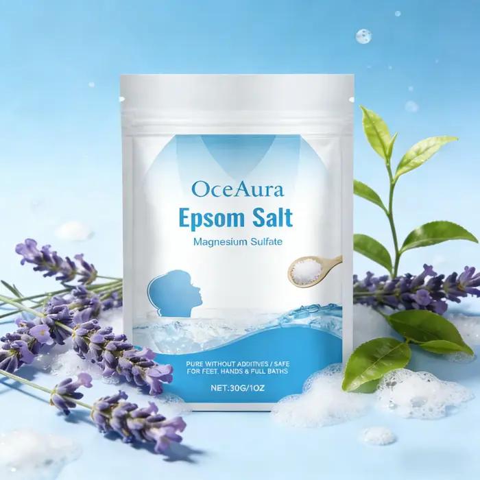 Sel de Bain d'Epsom Anti-Stress Exfoliant Nettoyant en Profondeur Magnésium Hydratant Relaxant pour le Corps