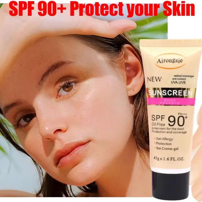 Crème solaire à l'essence de rose 45g SPF90+ sans huile