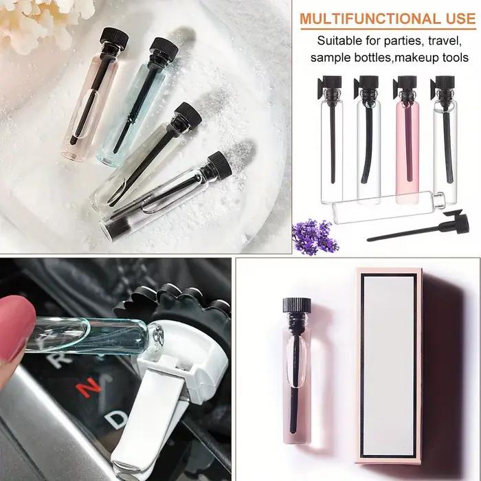 100 pièces + 10 accessoires échantillon de parfum rechargeable en verre de 1 ml avec 100 flacons compte-gouttes