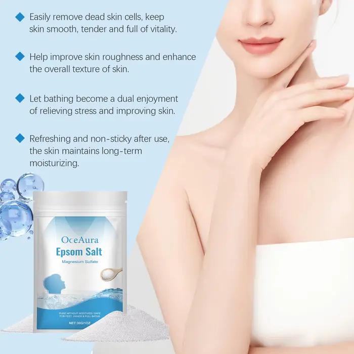 Sel de Bain d'Epsom Anti-Stress Exfoliant Nettoyant en Profondeur Magnésium Hydratant Relaxant pour le Corps