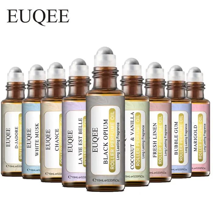 EUQEE 10ml rouleau frottis parfum huile pour femmes ligne fraîche noix de coco vanille ange pour aromathérapie
