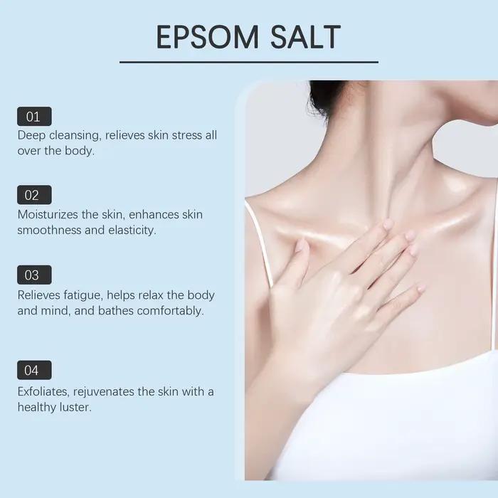 Sel de Bain d'Epsom Anti-Stress Exfoliant Nettoyant en Profondeur Magnésium Hydratant Relaxant pour le Corps