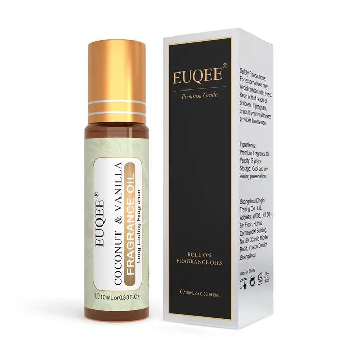 EUQEE 10ml rouleau frottis parfum huile pour femmes ligne fraîche noix de coco vanille ange pour aromathérapie