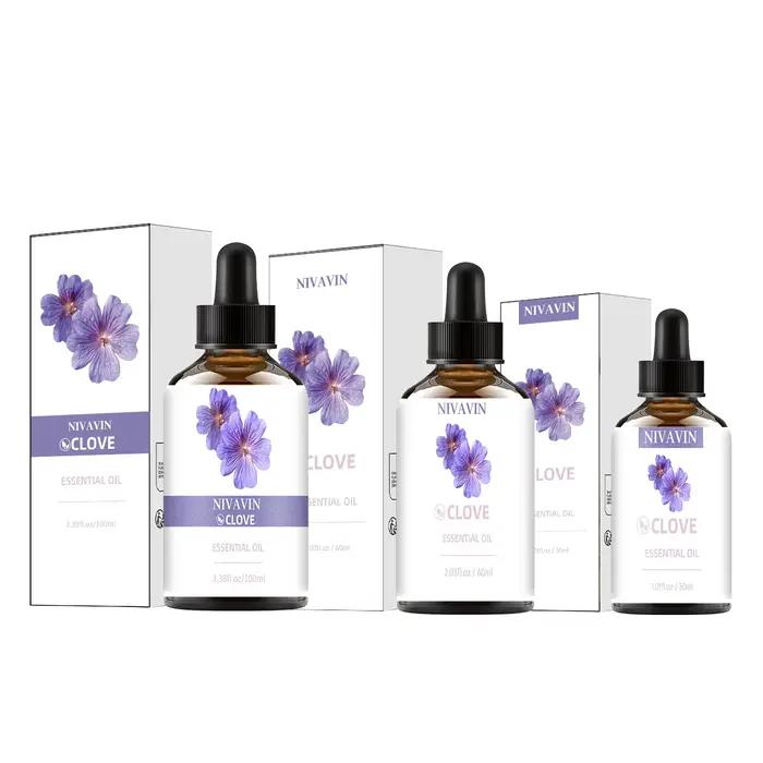 NIVAVIN 30ml/60ml/00ml Huile essentielle de clou de girofle, naturellement extraite, parfum longue durée, adaptée à diverses situations domestiques.