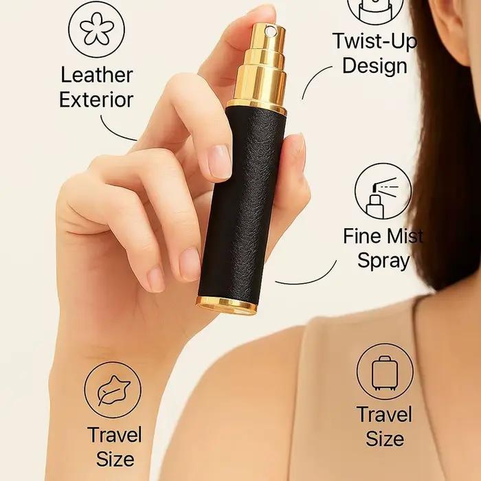 Bouteille de parfum en cuir PU à la mode