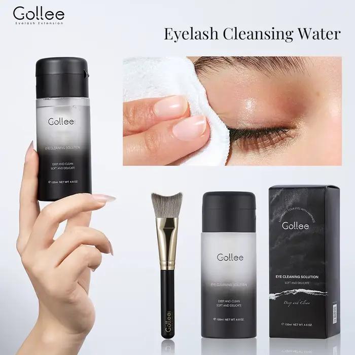 Gollee 135ml Eau Nettoyante Douce pour Cils et Peau des Yeux Avant et Après Greffe