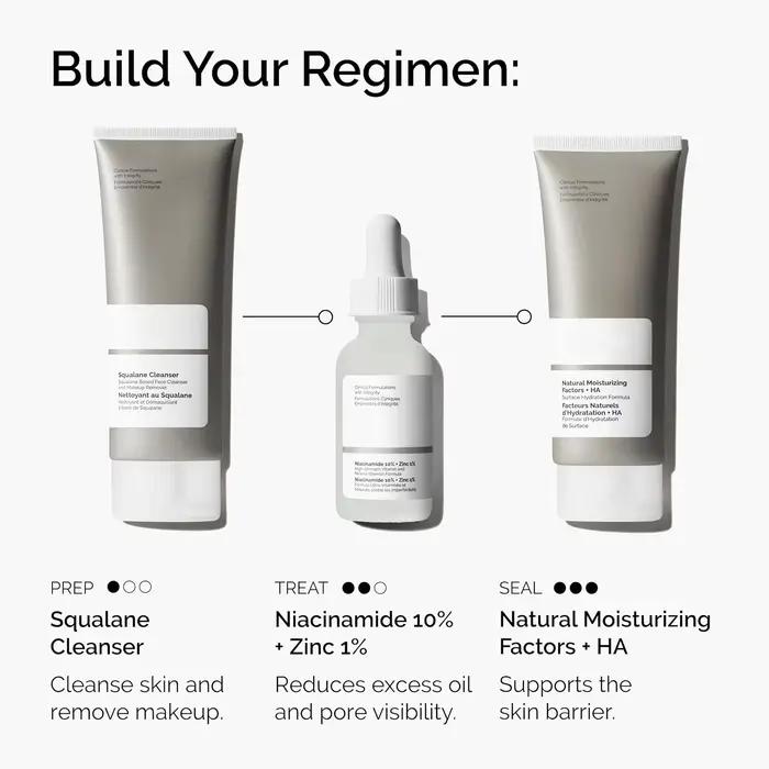 Sérum visage hydratant 30ml Acide Hyaluronique 2% + B5 & Niacinamide 10% + Zinc 1% pour une peau lisse