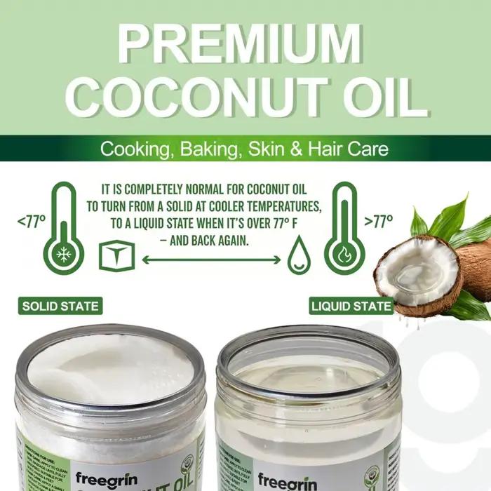 Huile de coco 100% naturelle biologique pressée à froid vierge hydratante nourrissante pour la peau