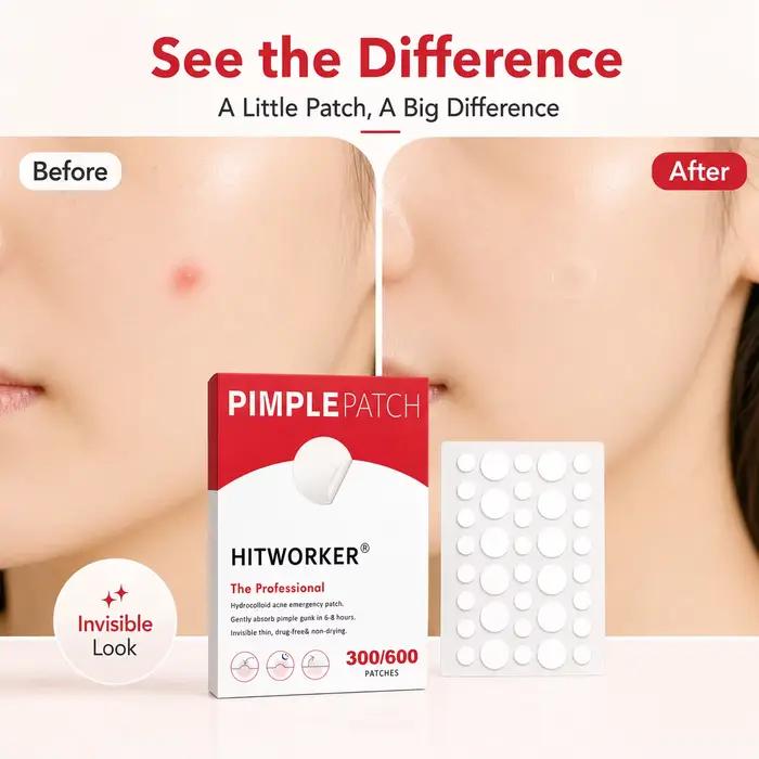 Patch anti-acné en hydrogel rond