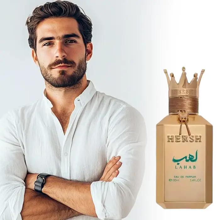 Parfum haut de gamme du Moyen-Orient, design de couronne de flamme, parfum pour homme, forte tenue, parfum boisé oriental, cadeau