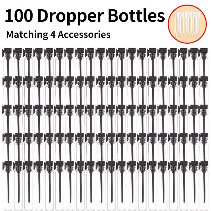 100 pièces + 10 accessoires échantillon de parfum rechargeable en verre de 1 ml avec 100 flacons compte-gouttes