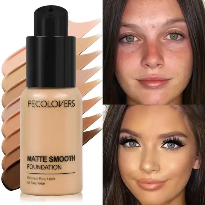 Fond de teint liquide imperméable et résistant à la sueur, naturel et durable, sans démaquillage, cosmétiques pour le visage