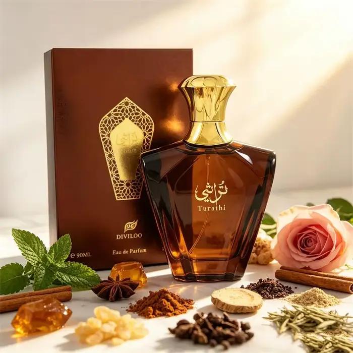 Parfum de luxe arabe 90ml Jasmin Citron Ambre Eau de Toilette Parfum longue durée de qualité supérieure pour femmes Parfum unisexe en spray