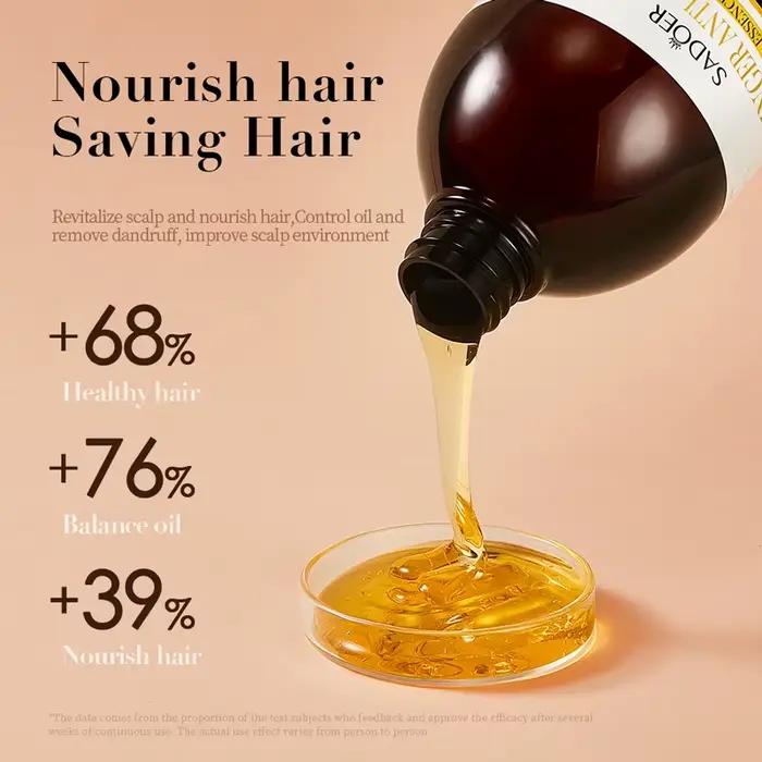 Shampoing Anti-perte de cheveux au gingembre, parfums longue durée, hydratant en profondeur, ensemble lisse avec peigne, cadeau, 500ml