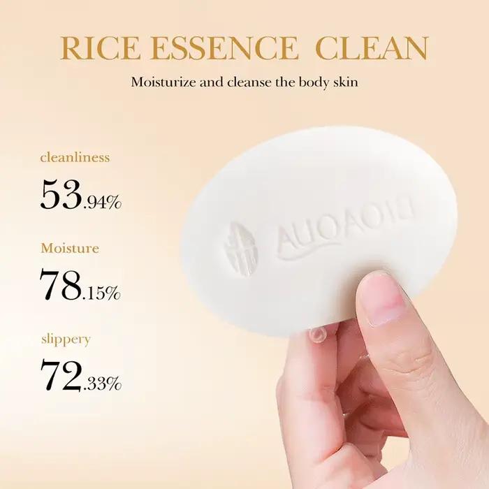 BIOAQUA savon pour le visage en pulpe brute de riz blanc mousse de lavage