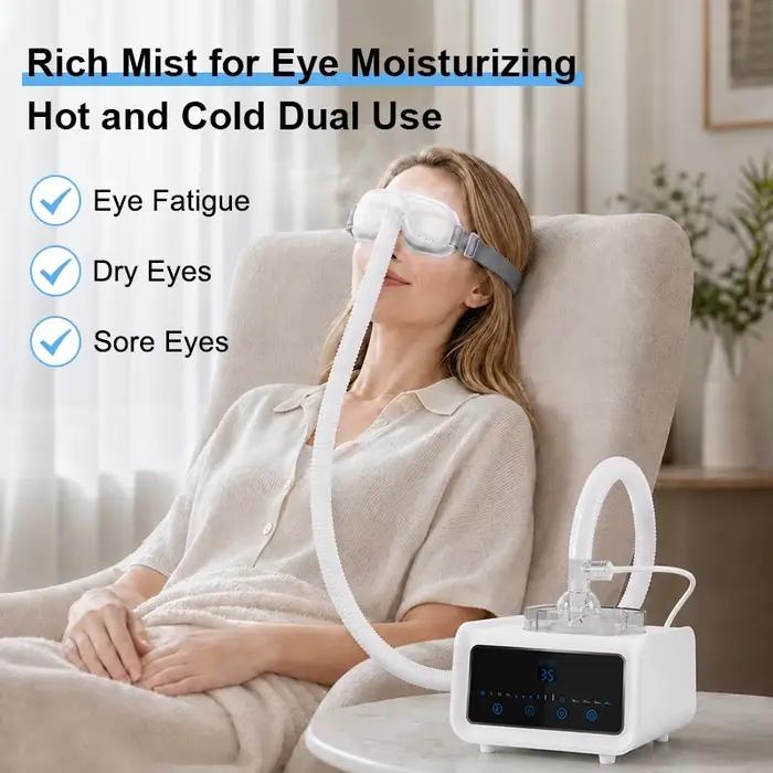 Appareil de soin des yeux chaud et froid VLVEE avec 6 niveaux de volume de vapeur