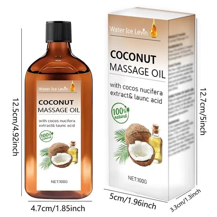 Huile de massage à la noix de coco. Hydratation non grasse. Extrait naturel de Cocos Nucifera. Hydratant à l'acide