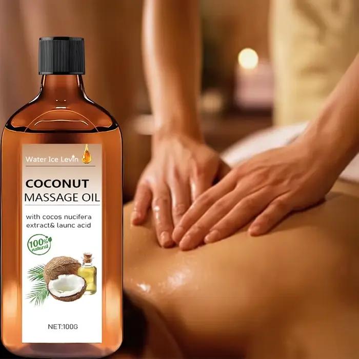 Huile de massage à la noix de coco. Hydratation non grasse. Extrait naturel de Cocos Nucifera. Hydratant à l'acide
