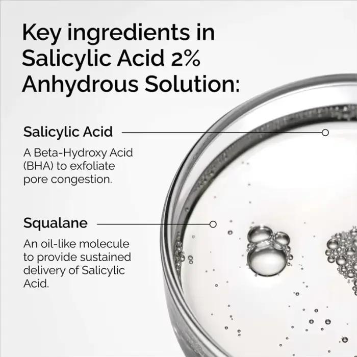 Solution Anhydre à 2% d'Acide Salicylique 30ml – Élimine les Impuretés et la Saleté de la Peau