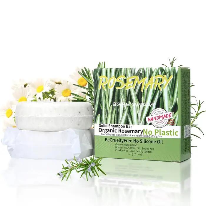 Savon shampoing au romarin parfumé naturel 60g, contrôle de l'huile fait à la main et savon antipelliculaire, adapté aux hommes et aux femmes