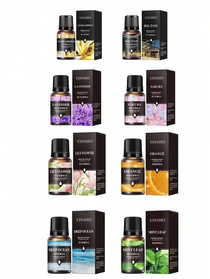 Huiles essentielles pour diffuseur d'arômes, 14 saveurs, 10ml, humidificateur d'air, soluble dans l'eau, Orange, vanille, Rose, lavande, parfum