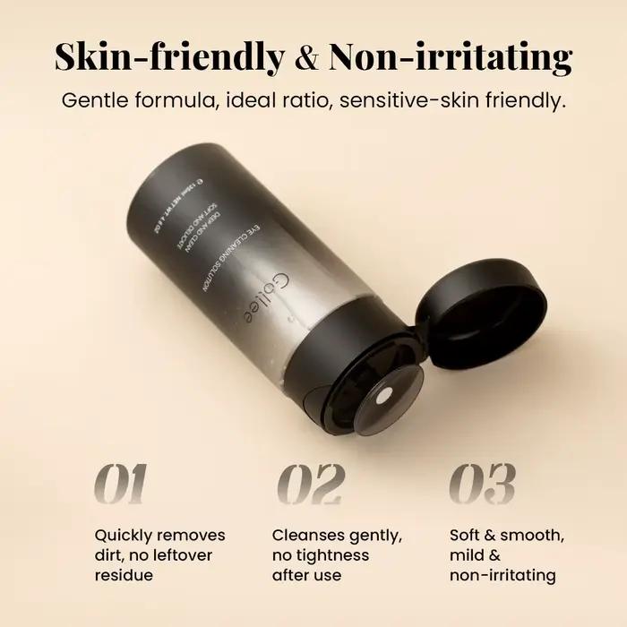Gollee 135ml Eau Nettoyante Douce pour Cils et Peau des Yeux Avant et Après Greffe