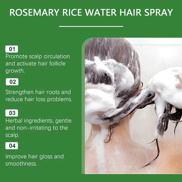 Spray à l'eau de riz et au romarin : nourrit en profondeur les cheveux secs et crépus